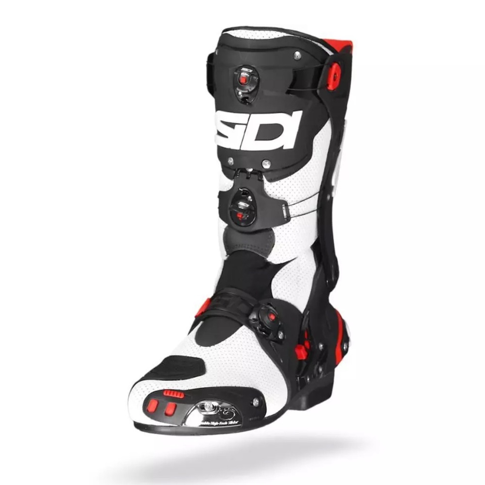 Sidi Rex Air Motorcycle Riding Boots White/Black/Red - SZ 13